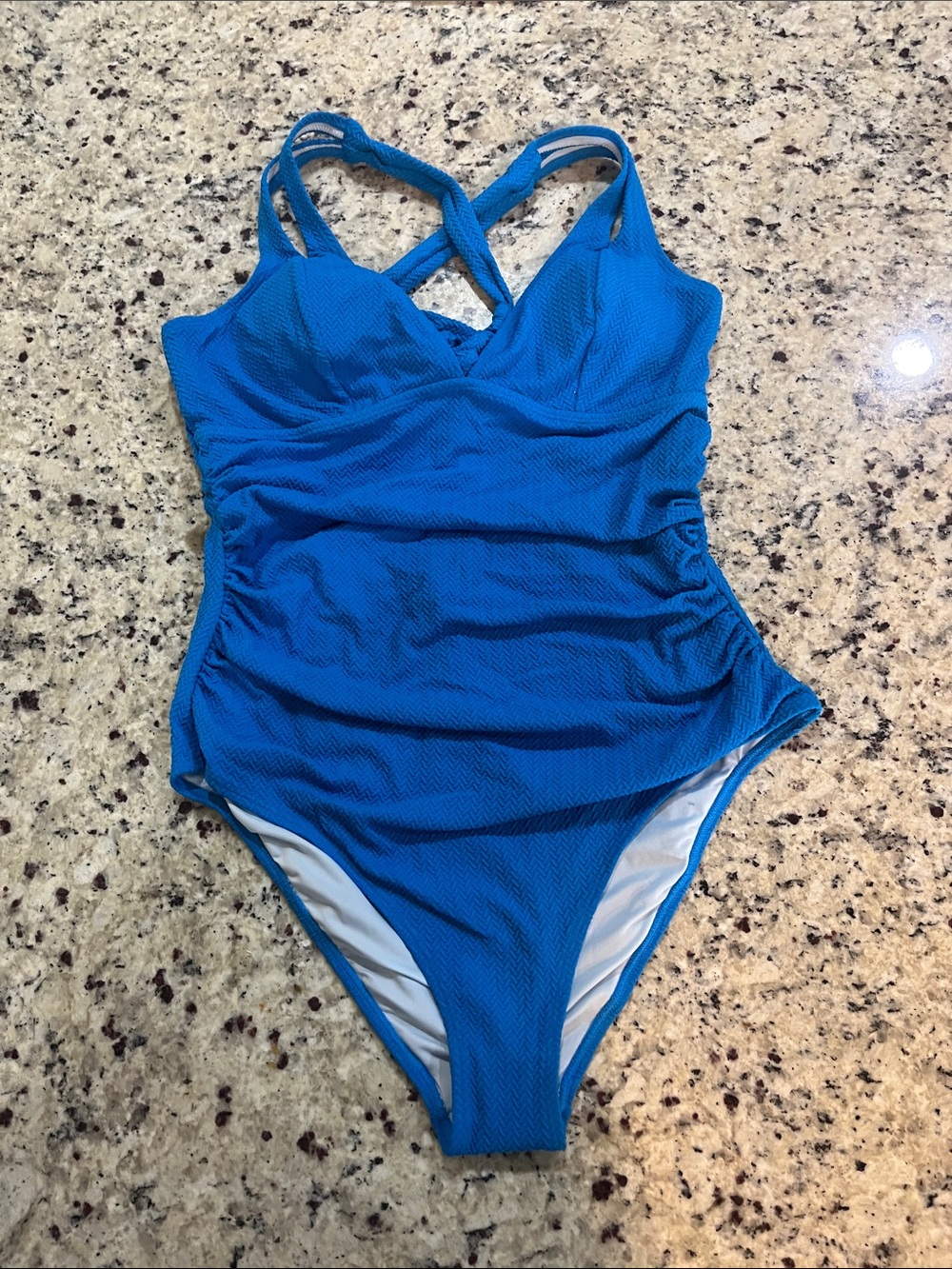 Cupshe Blue Textured One-Piece Swimsuit